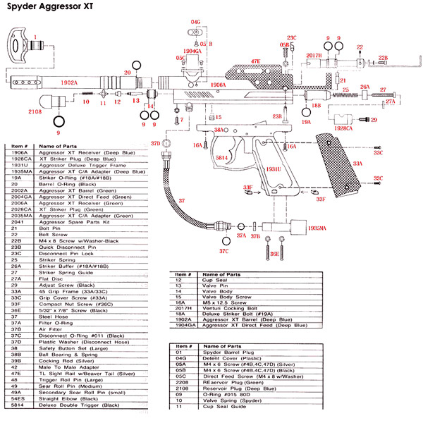 Spyder Aggressor XT Factory Parts